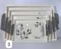 Melamine Serving Tray Set Pack of 4 , Coffee, Food, Home Decoration T. 