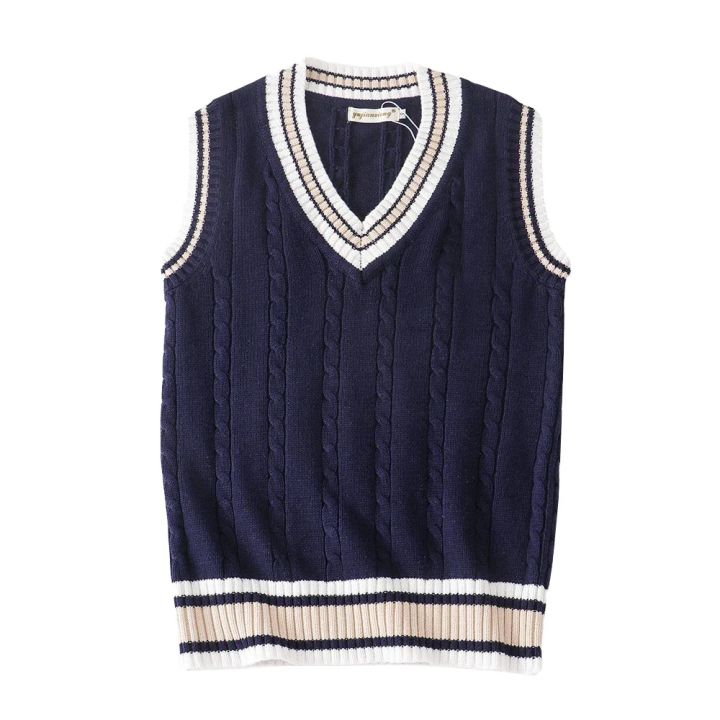 Sweater%20Vest%20Men%20Thicken%20V-neck%20Sleeveless%20Knitted%20Sweaters%20Vests%20Striped%20Retro%20Preppy-style%20Simple%20Chic%20Loose%20Casual%20All-match%20-%20Image%206