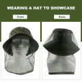 1Pc Ultra Large & Long Extra Fine Holes Mesh Soft Durable Fly Screen Premium Mosquito Insect Head Net Face Protector Camping Cap.