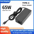 65W 20V 3.25A USB Type-C Laptop Power Adapter AC Charger For  Thinkpad X1 Carbon Yoga X270 X280 T580 P51 P52s E480 E470. 