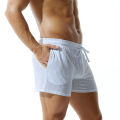 Solid-coloured Men's Mesh Thin Section Loose Fashion Pockets Elastic Large Size Sleep Bottom Boxer Shorts Homewear. 