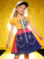 Popular Movie Hallyu Girl Group Black And White Girl Dress With Sequin Print, Party Role-Playing Costume.