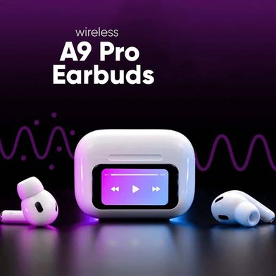 A9 Pro AirPods TWS ANC/ENC Wireless Earbuds with touch control LED Display Waterproof Bluetooth 5.1 Original
