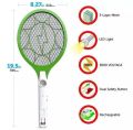 Rechargeable Mosquito Killer Bat/Racket With Torch | Long Handle Rechargable 3 Layered Mesh Mosquito Swatter. 