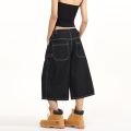2026 Summer American Retro Denim Cropped Pants for Men and Women Street Loose Wide-leg Shorts Y2K Hip-hop Street Dance Pants. 