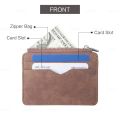 Short Matte Leather Card Wallet - Retro Multi-card Holder with Frosted Fabric, Zipper Bag for Money, New Minimalist Purse.