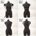 Women Fashion Belt PU Leather Body Shoulder Armor Chest HarnessSword Belt Shoulder Strap Harness Women Clothing Open Cage Bra.