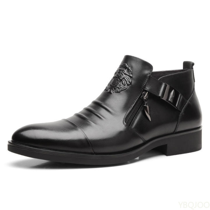 Winter%20Men's%20Elegant%20Boots%20Ankle%20non%20slip%20Leather%20Shoes%20British%20Zip%20Black%20Knight%20boots%20Pointed%20Punk%20Platform%20male%20Booties%20Botas%20-%20Image%205