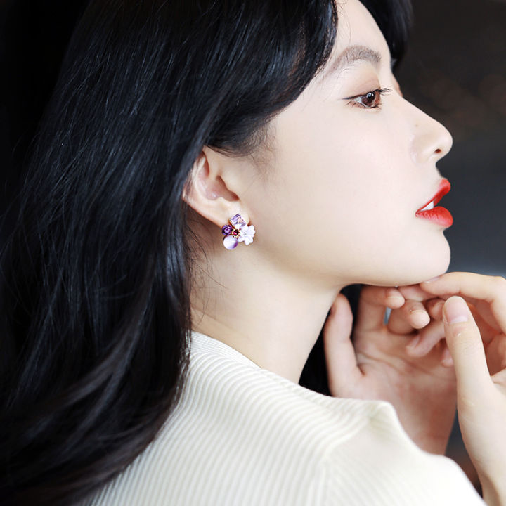 Purple%20Crystal%20Flower%20Stud%20Earrings%20For%20Woman%20%20Korean%20Fashion%20Jewelry%20Wedding%20Party%20Girl%20Elegance%20Set%20Accessories%20-%20Image%204