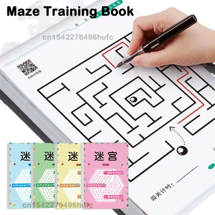 4/1pcs Children Maze Game Book Student Concentration Training ...