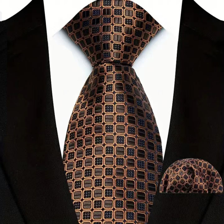 Luxury%208CM%20Tie%20For%20Man%20Suit%20Set%20Paisley%20Floral%20Solid%20Necktie%20Handkerchief%20Set%20Pocket%20Square%20Business%20Wedding%20Party%20Gravat%20-%20Image%204