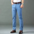 New Ice Silk Thin Denim Jeans for Men Blue Straight Stretch Cotton Denim Pant Business Casual Lightweight Trousers Spring Summer. 