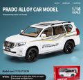 1:18 Scale Prado SUV Alloy Car Model Diecast Metal Toys Off Road Vehicle Model High Simulation Sound Light. 