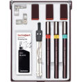 Isomars technoart drawing set of 10 pieces, dividers, joints, 3-size writing pens. 
