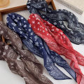 Retro Classic Red Cashew Pattern Diamond Silk Scarf Women's Low Ponytail Tie-Up Headband Scarf Headwrap Triangle Neck Scarf.