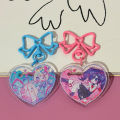 2pcs/set Game NEEDY GIRL OVERDOSE Rain Ame KAnge Acrylic Keychain Cartoon Figure Heart Pendant Keyring Cosplay Accessories Set.