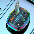Car MP3 Player Bluetooth 5.0 FM Transmitter Handsfree Car Radio Modulator with Built-in Mic USB Quick Charge Adapter for Car. 