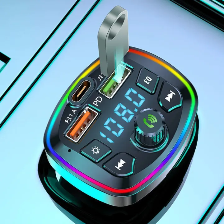 Car%20MP3%20Player%20Bluetooth%205.0%20FM%20Transmitter%20Handsfree%20Car%20Radio%20Modulator%20with%20Built-in%20Mic%20USB%20Quick%20Charge%20Adapter%20for%20Car%20-%20Image%202