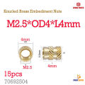 Screw nut M2 M2.5 M3 M4 M5 knurled brass embedment nuts insert nut injection. 