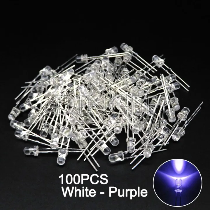 100PCS%203mm%205mm%20LED%20Diode%20F3%20F5%20Assorted%20Kit%20White%20Green%20Red%20Blue%20Yellow%20Orange%20Pink%20White%20DIY%20Light%20Emitting%20LED%20Diode%20Connector%20-%20Image%207