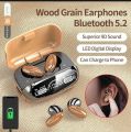 M35 Tws Wood Grain Bluetooth Earphone Led Display 9D Stereo Sound Music Headphone Wireless Earbuds Touch Control Sport Earphone With Mic - Bluetooth Headphone. 