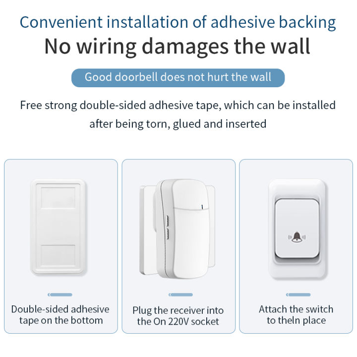Outdoor%20Wireless%20Doorbell%20Waterproof%20House%20Chime%20Kit%20300M%20Remote%20EU%20US%20Intelligent%20Smart%20Door%20Bell%20Home%20Garden%20Remote%20DoorBell%20-%20Image%203