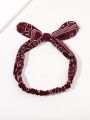 Boho Bow Headbands for Women Vintage Paisley Bandana Flower Printed Hairband Elastic Rabbit Ear Head Wrap Cute Hair Accessories. 