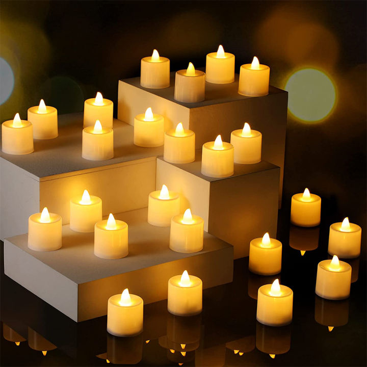 6-48Pcs Flameless LED Candle Lights Creative Wishing Led Tea Lamp Warm White Halloween Wedding Christmas Decoration Candle Light