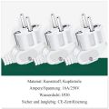 3PCS 4.8mm EU Schuko Plug Male Replacement Outlets Rewireable 250V 16A IP44 Connector Electeic Socket For Power Extension Cable. 