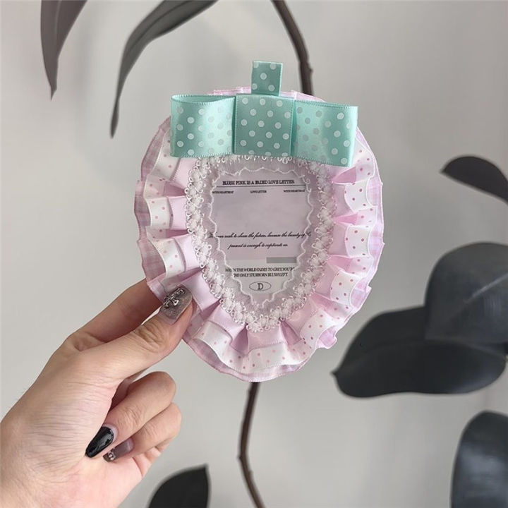 1Pc Designer Lace Strawberry  Photo Card Holder Sweet Anime Character  Idol Support Card Display Girl Ita Bag Ornament Decor