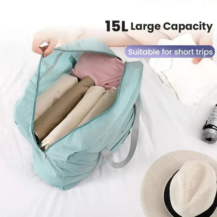 Lightweight%20Foldable%20Travel%20Duffel%20Bag:%20Unisex%20Tote%20Carry-On%20Luggage%20for%20Weekenders%20&%20Overnight%20Stays%20-%20Image%203
