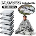 130x210cm Gigantic Space Blanket Emergency Supplies Foil Mylar Thermal Blanket Silver Foil Blanket Perfect for Hiking Marathons. 