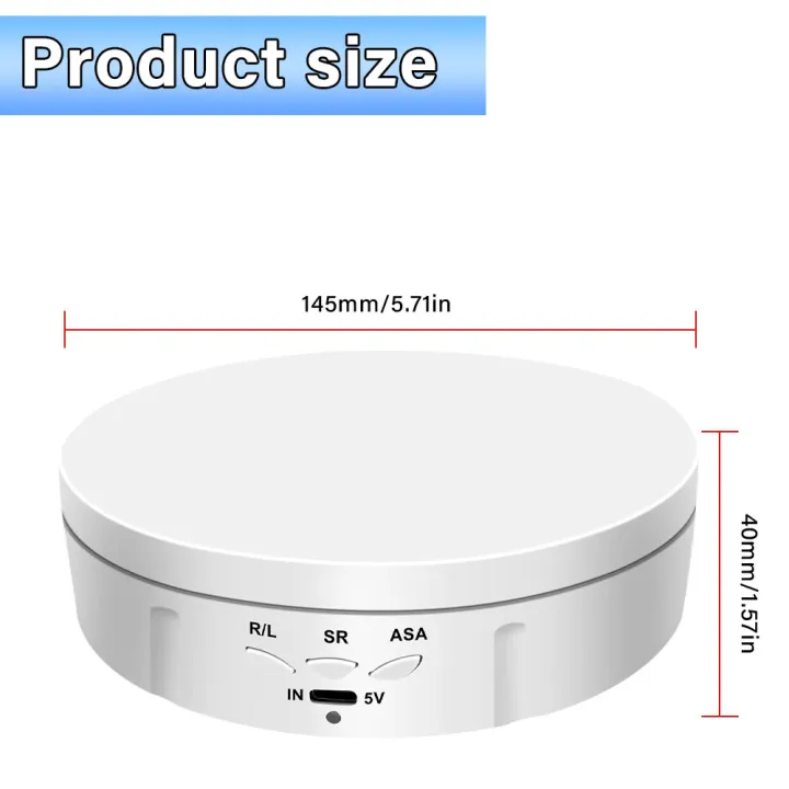 USB Powered Rotating Turntable with 3 Speed Settings 360° Motorized ...