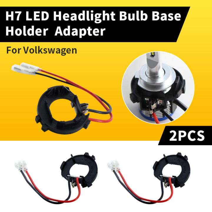 2Pcs H7 LED Headlight Bulb Adapter Car Light Holder Socket Base For Golf Jetta MK7 MK6 Scirocco Touran Sharan Mercedes-Benz