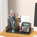Black Mesh Desk Organizer - 3-Tier Storage with Pencil Holder & Baskets,Office Supplies Organizer for Desktop, Home & School Use.
