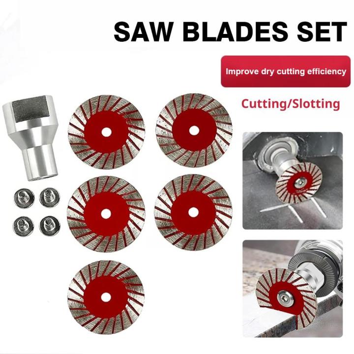 5PCS Diamond Saw Blade Set Cutting Discs For Wood Stone And Cement 125 ...
