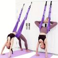 A Universal Yoga Stretching Strap with Door Anchor, Polyester Fitness Strap, Leg Stretch, Backbend Assisted Dance, Ballet.