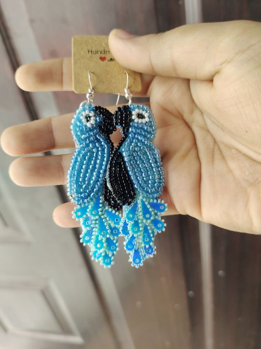 parrot%20style%20earings..%20customise%20handmade%20beads%20jewellary%20-%20Image%203