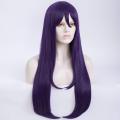 Long Straight Purple Girls Cosplay Wig with Bang Cosplay Wig High Temperature Fiber Hair Wigs Costume Party. 