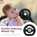 Stroller Steering Wheel with Honk Sound & 360° Rotation, Baby Travel Toy to Calm Fussy Riders.