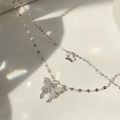 New fashion silver butterfllies design pendant with double layers chain necklace. 