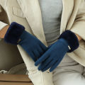 Winter Women Keep Warm Plus Velvet Touch Screen Thicken Plush Wrist Suede Gloves Fashion Personality Elegant Drive Cycling. 