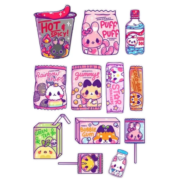 Kawaii%20Cute%20Aesthetic%20Food%20A5%20UNCUT%20Sticker%20Sheet%20For%20Notebook%20Journals%20Water%20Bottle%20-%20Image%202