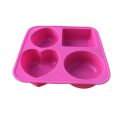 1PC 4 Cavity Soap Molds Round Oval Heart Square Shape Handmade Soap Cake Baking Mold Soap Making Tools Color Random. 
