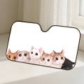 Black And White Cat Car SunShade Windscreen Front Window Visor 70x130cm Sun Visor Solar Protect Plaid Novelty Car.