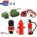 Creative Cartoon Pen Drive 128GB Tank Flash Drive 64GB Fire Hydrant Memory Stick 32GB Fire Protection USB Drive 16GB 8GB 4GB. 