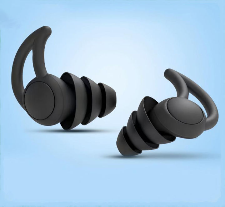 Soft Ear Plugs for Sleep 3 Layer Reusable Silicone Noise Cancelling Hearing Protection New