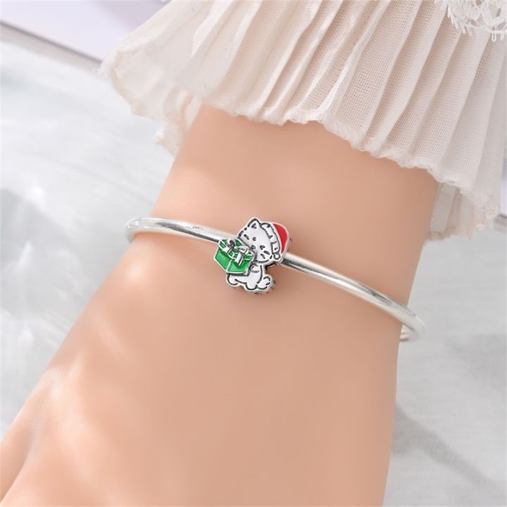 Original%20925%20Sterling%20Silver%20Cute%20%20Cat%20Charms%20Bead%20Fit%203mm%20Bracelet%20Women%20Fine%20DIY%20Birthday%20Jewelry%20-%20Image%202