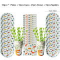 Dinosaur Disposable Tableware Set Dinosaur Theme Birthday Party Decoration Dinosaur Paper Plate Cup Tablecloth Boy Party Supplie.