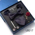 Men's Tie Set Luxury Gift Box Silk Tie Necktie Set 8pcs Inside Packing Festive Present Cravat Pocket Squares Holiday Gift Men. 